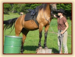 Práce na nákrčáku - stání na špalku