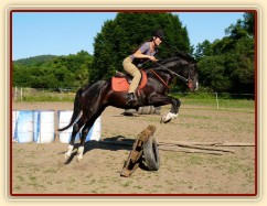 Červenec 2010, trénink doma v Újezdě, tak trochu jiné skoky...