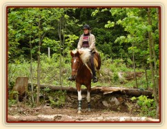 Vikina při "křtění" schodů, seskok prvního schodu