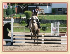 Parkury Klatovy, pony Alpinhorse Midnight Princess se svou jezdkyní Michaelou Haderkovou (obě u nás byly přes rok ve výcviku)