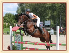 Parkury Klatovy, Royal Lily a Adéla Císařová, soutěž Z (Lily byla u nás ve sportovním výcviku). Foto Jitka Kreidlová