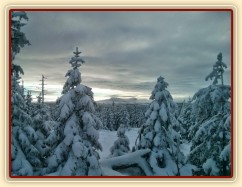 Novoroční vyjížďka, pohled z Oblíku na Ráchel (DE)