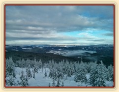 Novoroční vyjížďka, pohled z vrcholu Oblíku (1225m.n.m.)