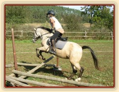 Tereza a Greisy: menší skoky už zvládají bez držení se sedla