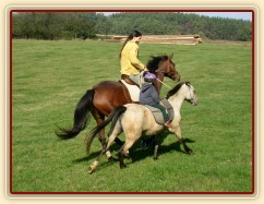 Anča na Greisy na vyjížďce ve cvalu