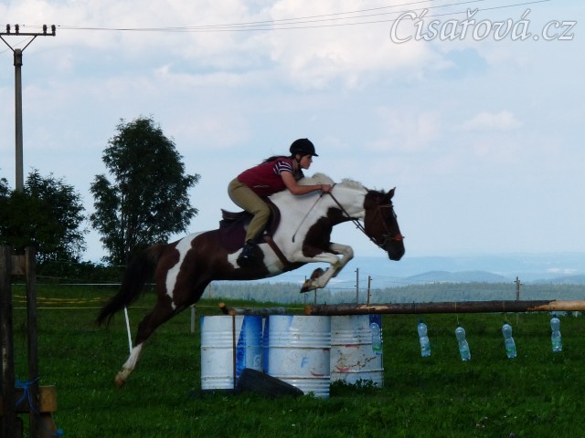 Září 2010, trénink skákání doma v Čeleticích