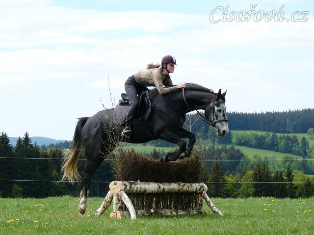 Jared skáče přes naší novou proutěnku