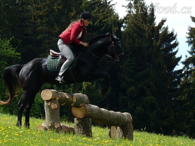 Carthago a skok přes větší kolmák ze svahu