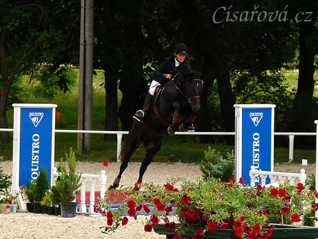 Carthago při zahajovacím tréninku - skok přes vodní příkop, Hraďištko ČŠMK