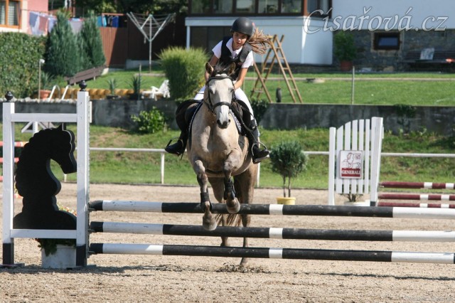 Parkury Klatovy, pony Alpinhorse Midnight Princess se svou jezdkyní Michaelou Haderkovou (obě u nás byly přes rok ve výcviku)