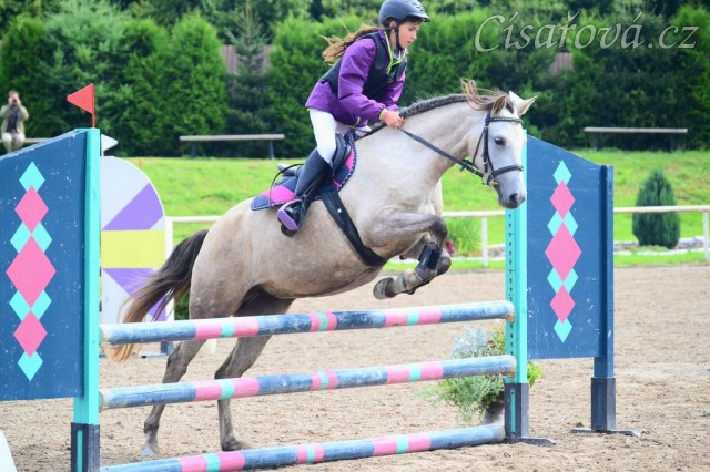 Alpinhorse Midnight Princess a Míša Haderková, parkur 80cm Klatovy 17.8.2014