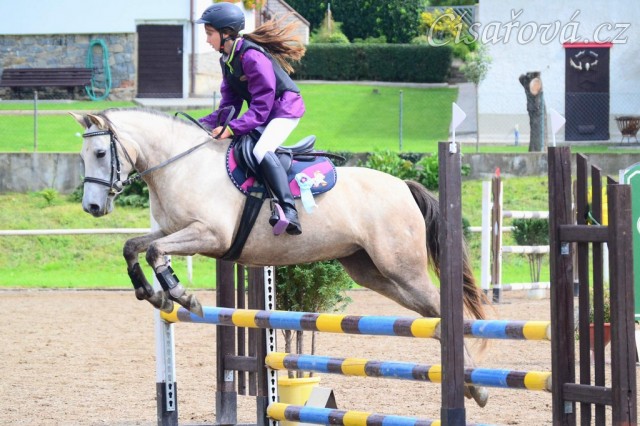 Alpinhorse Midnight Princess a Míša Haderková, parkur 80cm Klatovy 17.8.2014